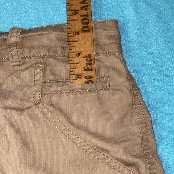 GLORIA VANDERBILT cargo cotton crop pants 9 pockets tan size 14 - Picture 10 of 15